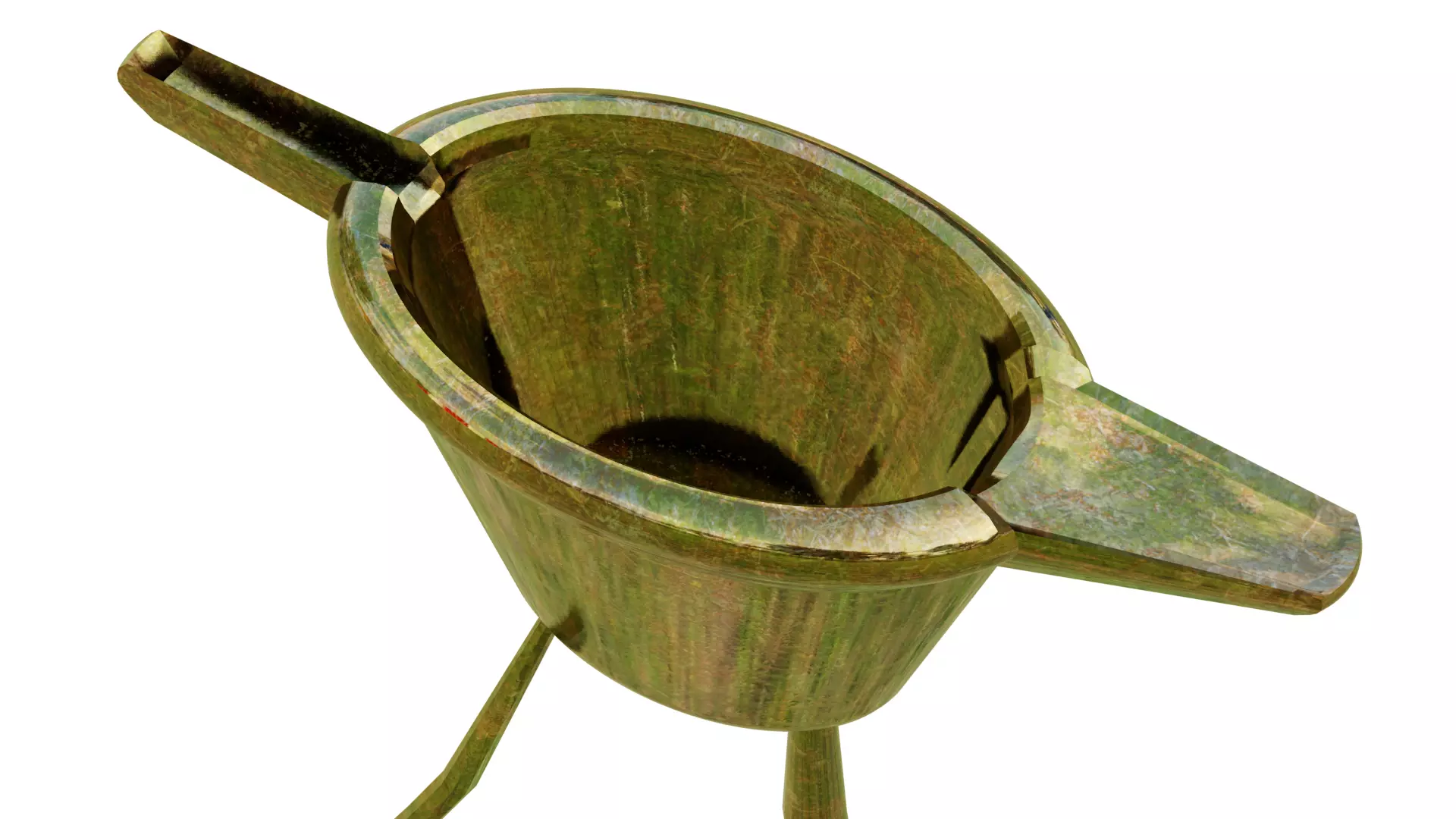 Chinese ancient style metal cup in tree leaf color Low-poly 3D model_6