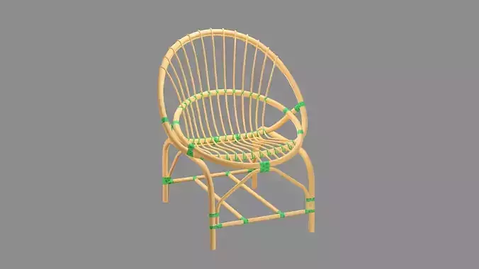 Rattan Exclusive Vintage Style Marius 04 Chair 3D Model
