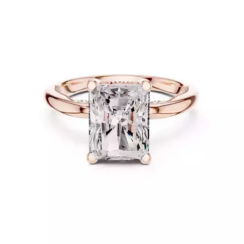 Radiant Cut Diamond Art Deco Wedding Ring 3DM STL Video