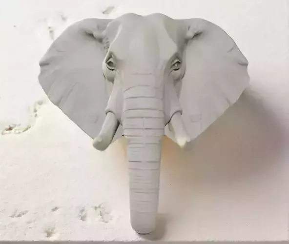 Elephant Head Bust 3D Model - STL Printable Wildlife