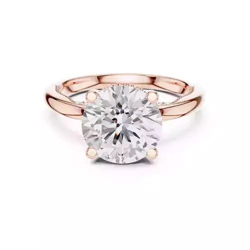 Round Cut Hidden Halo Engagement Wedding Ring 3DM STL Video