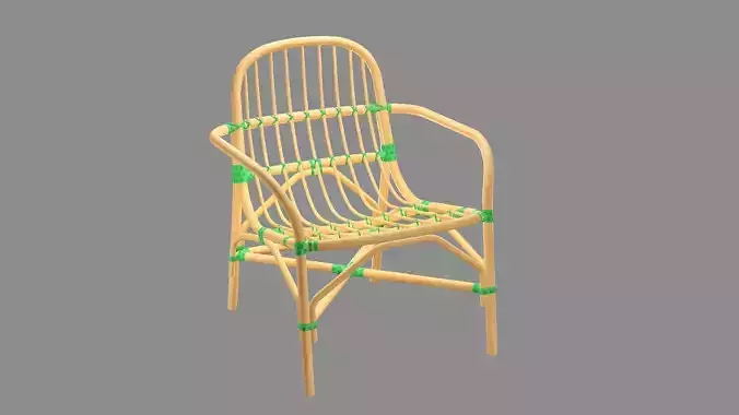 Rattan Exclusive Vintage Style Marius 05 Chair 3D Model