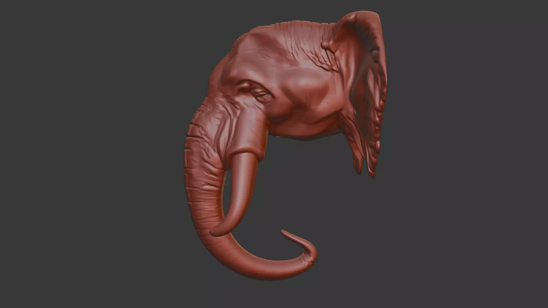 Elephant Head Bust 3D Model - STL Printable Wildlife 3D print model_3