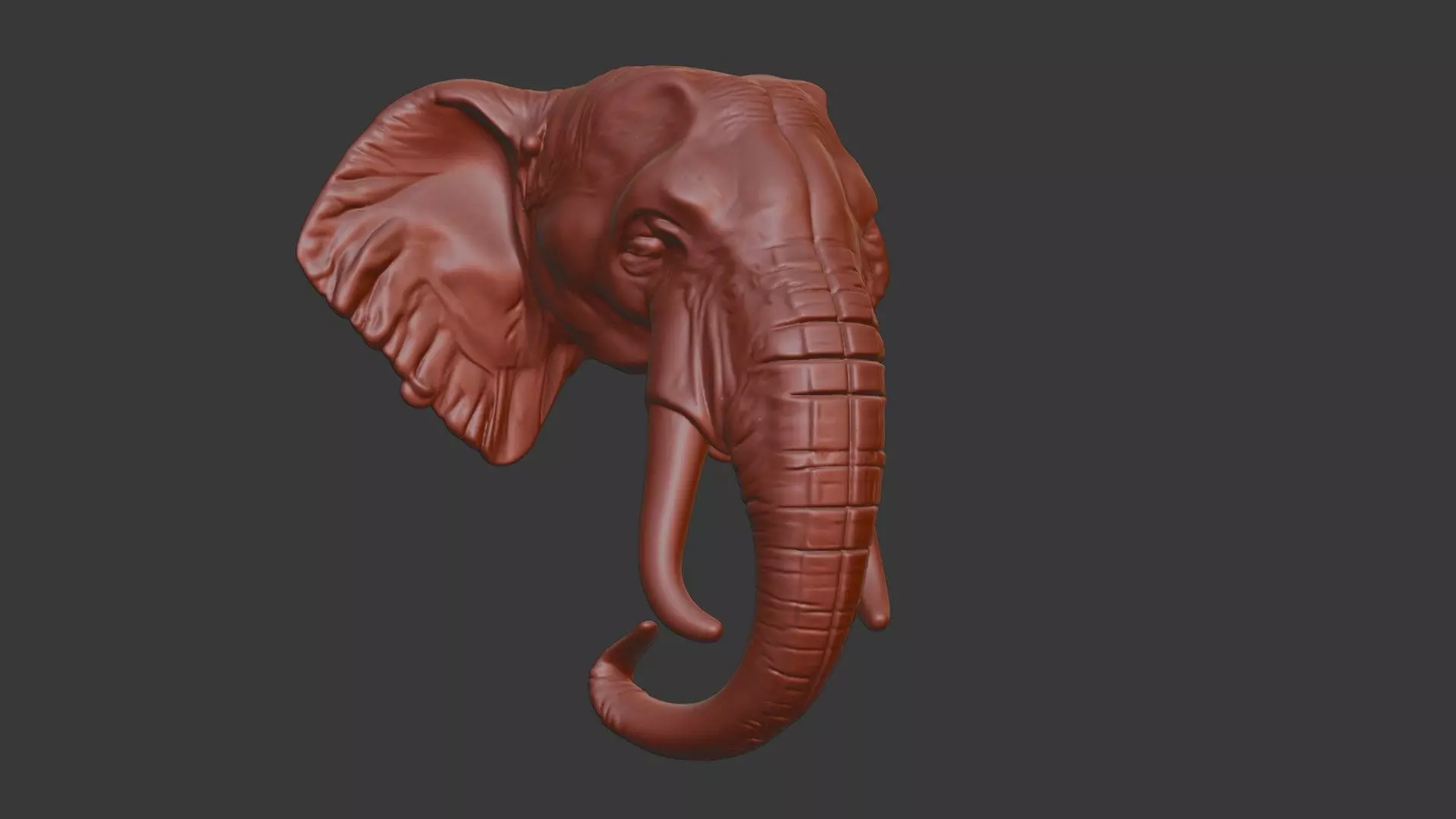 Elephant Head Bust 3D Model - STL Printable Wildlife 3D print model_1