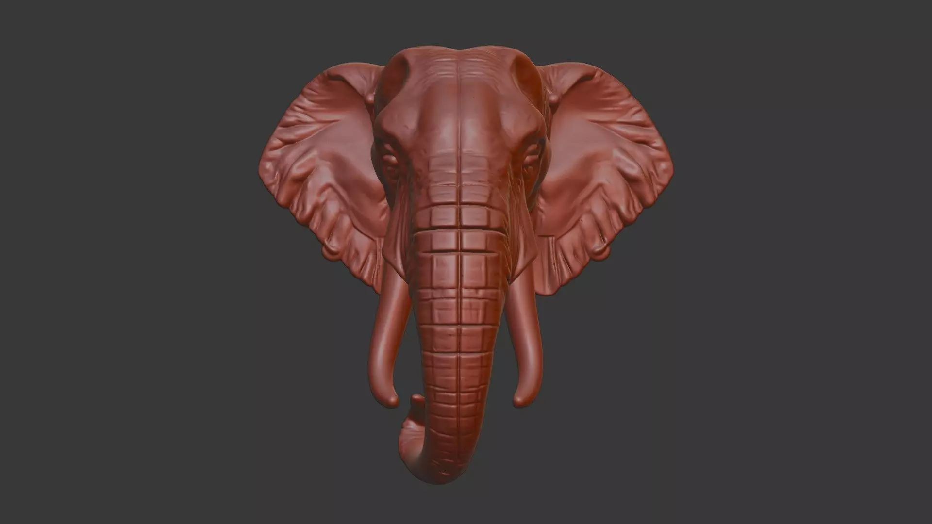 Elephant Head Bust 3D Model - STL Printable Wildlife 3D print model_2