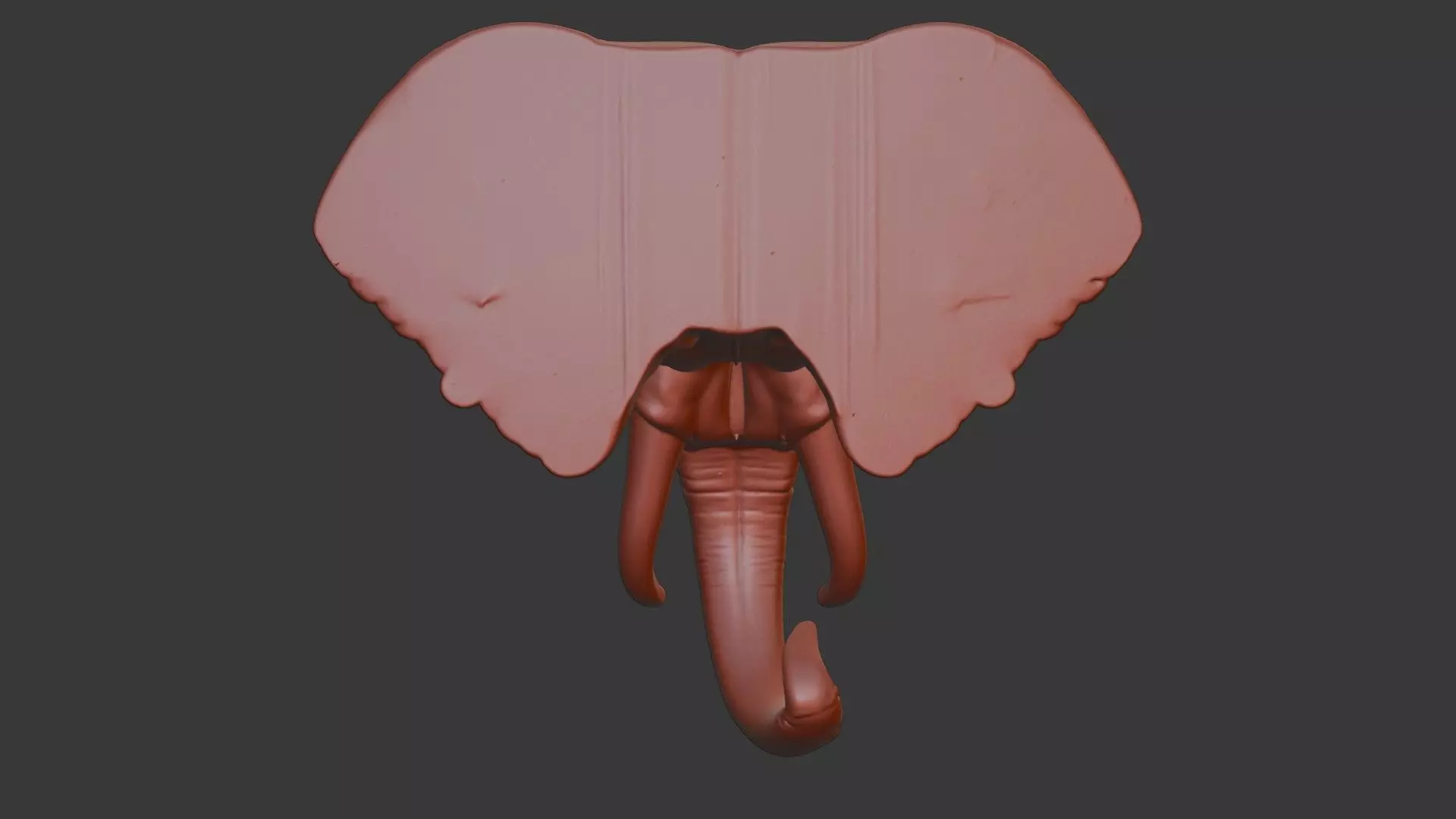 Elephant Head Bust 3D Model - STL Printable Wildlife 3D print model_5