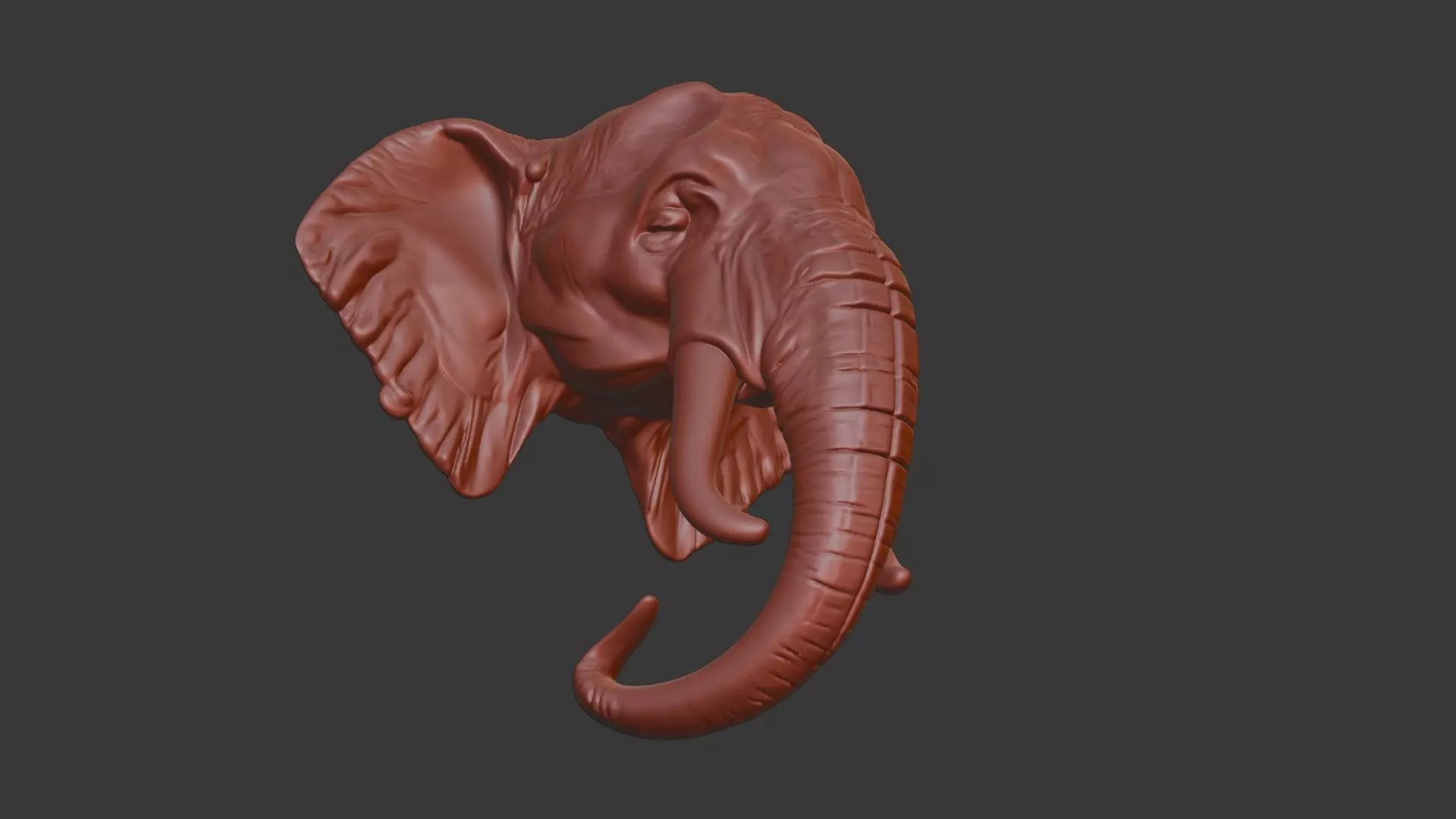 Elephant Head Bust 3D Model - STL Printable Wildlife 3D print model_6