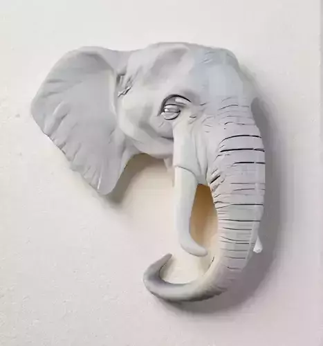 Elephant Head Bust 3D Model - STL Printable Wildlife