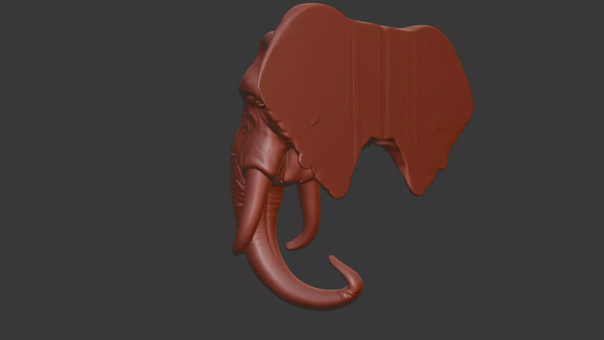 Elephant Head Bust 3D Model - STL Printable Wildlife 3D print model_4