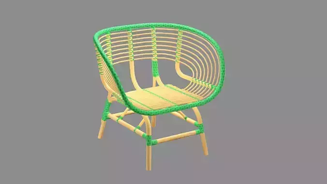Rattan Exclusive Vintage Style Marius 06 Chair 3D Model
