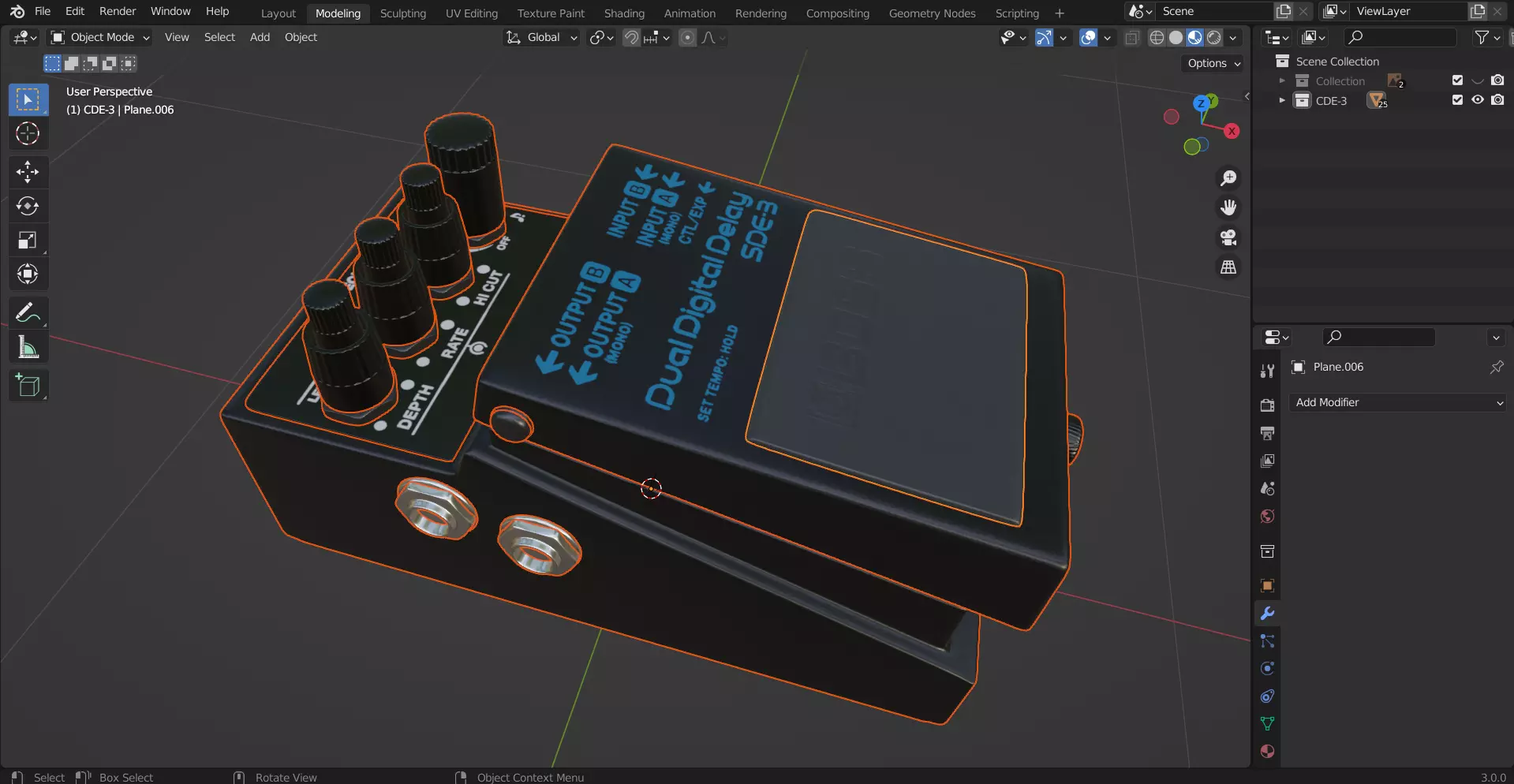 BOSS - effects pedals SDE-3 3D model_9