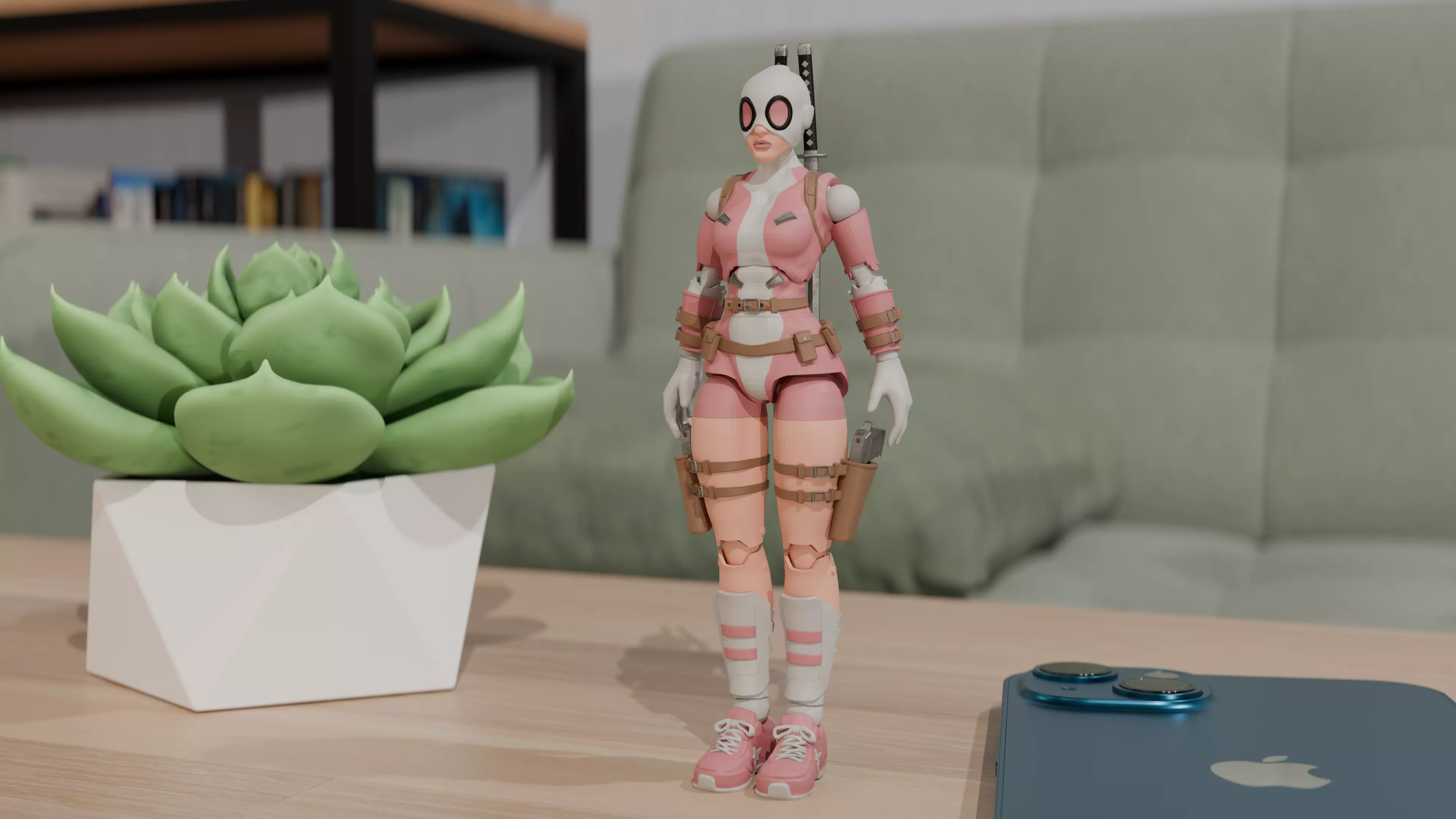 Gwenpool Articulated Marvel Figure 3D print model_0