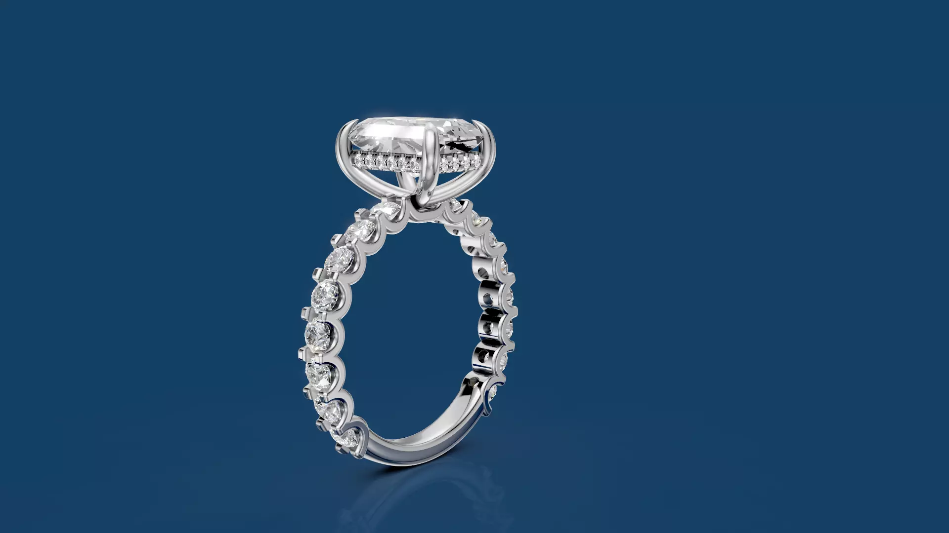 Radiand shape engagement ring 3D print model