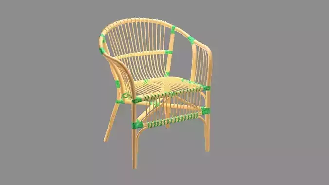 Rattan Exclusive Vintage Style Marius 07 Chair 3D Model