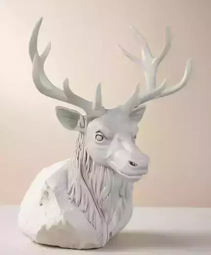 Elk Head Bust 3D Model - STL Printable Wildlife