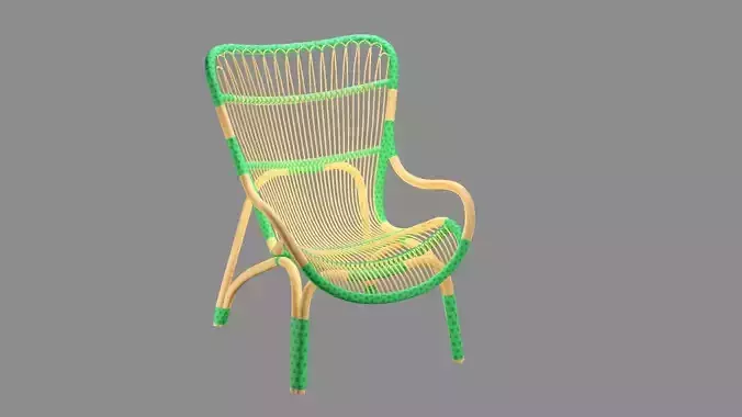 Rattan Exclusive Vintage Style Marius 08 Chair 3D Model