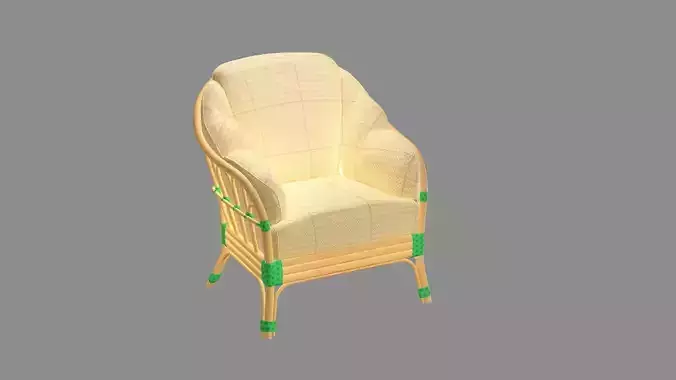 Rattan Exclusive Vintage Style Marius 10 Chair 3D Model