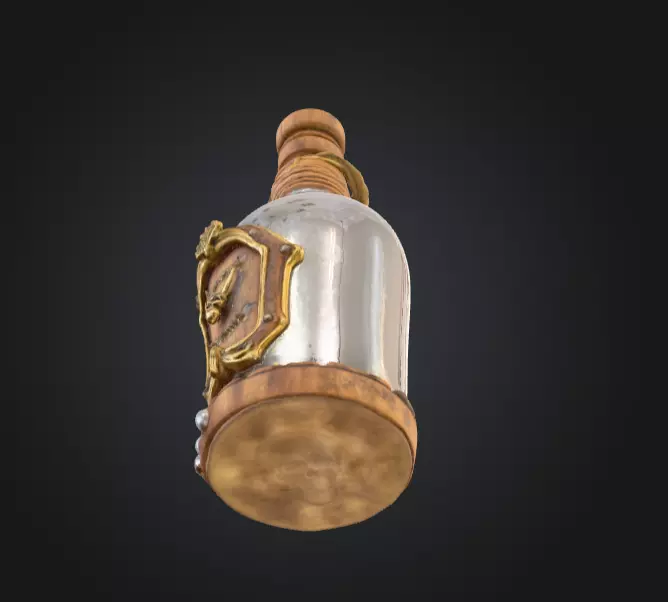 Pirate Bottle of Rum Low-poly 3D model_11