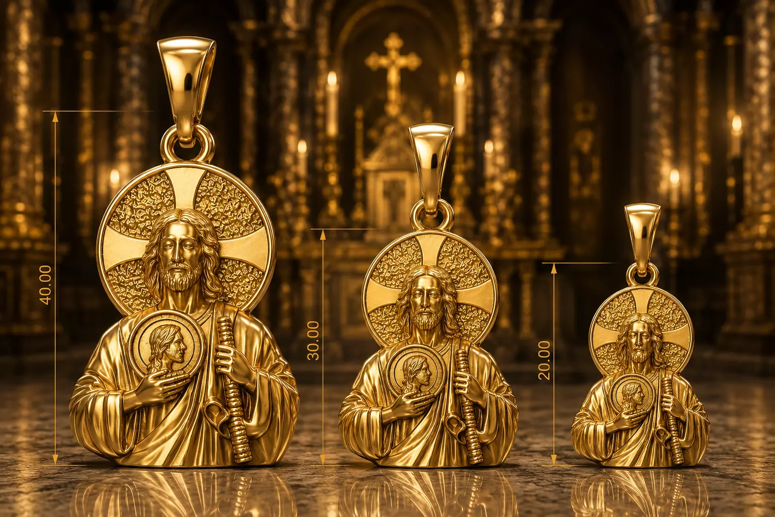 2-3-4 CM Saint Jude Jesus Hollow Pendant St Jude San Judas STL 3D print model