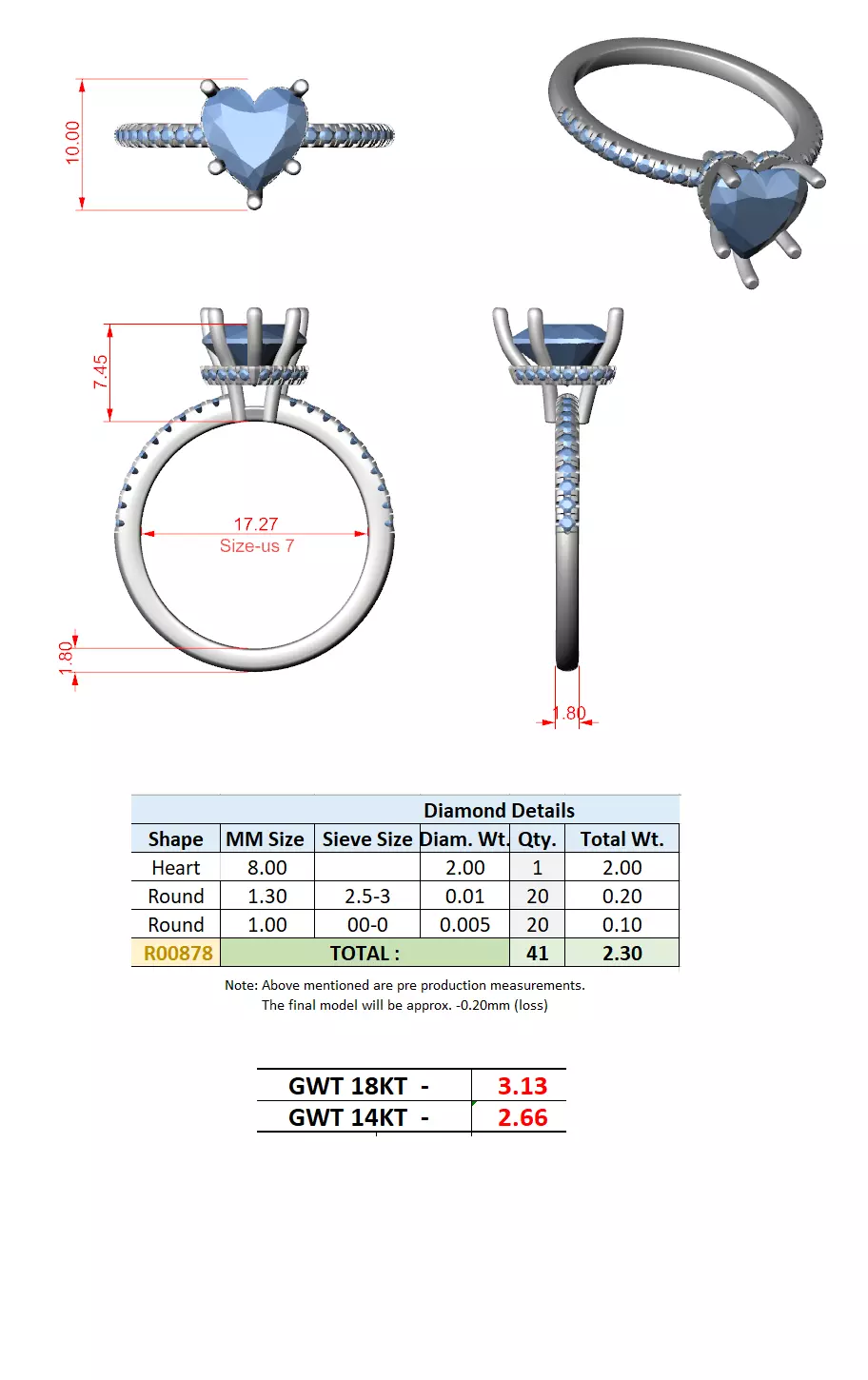 2CT Heart Cut Diamond Hidden Halo Pave Woman Ring 3DM STL Video 3D print model_15