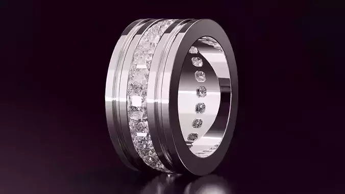 Channel Set Radiant Square Eternity Ring N06 3036CT EU54