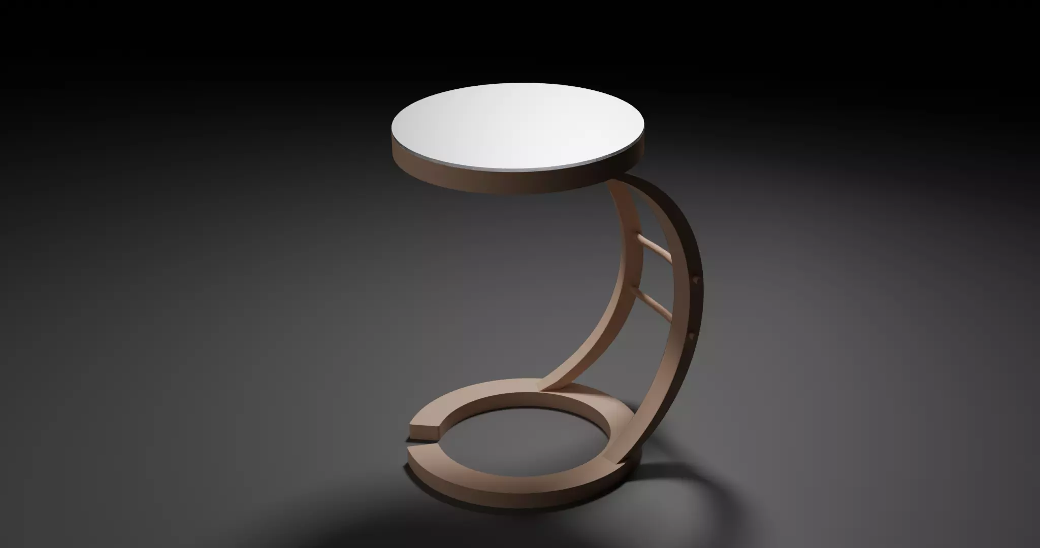 High Poly Wooden Side Table with Glass Top 3D Furniture Model Low-poly 3D model_3