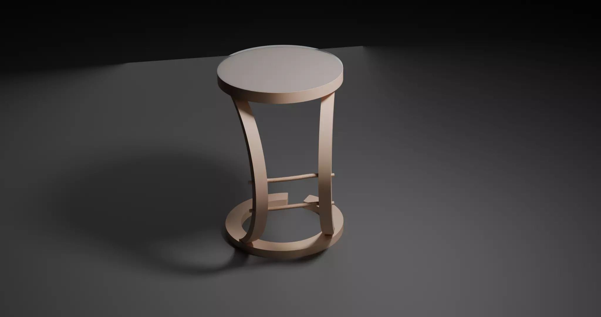 High Poly Wooden Side Table with Glass Top 3D Furniture Model Low-poly 3D model_2