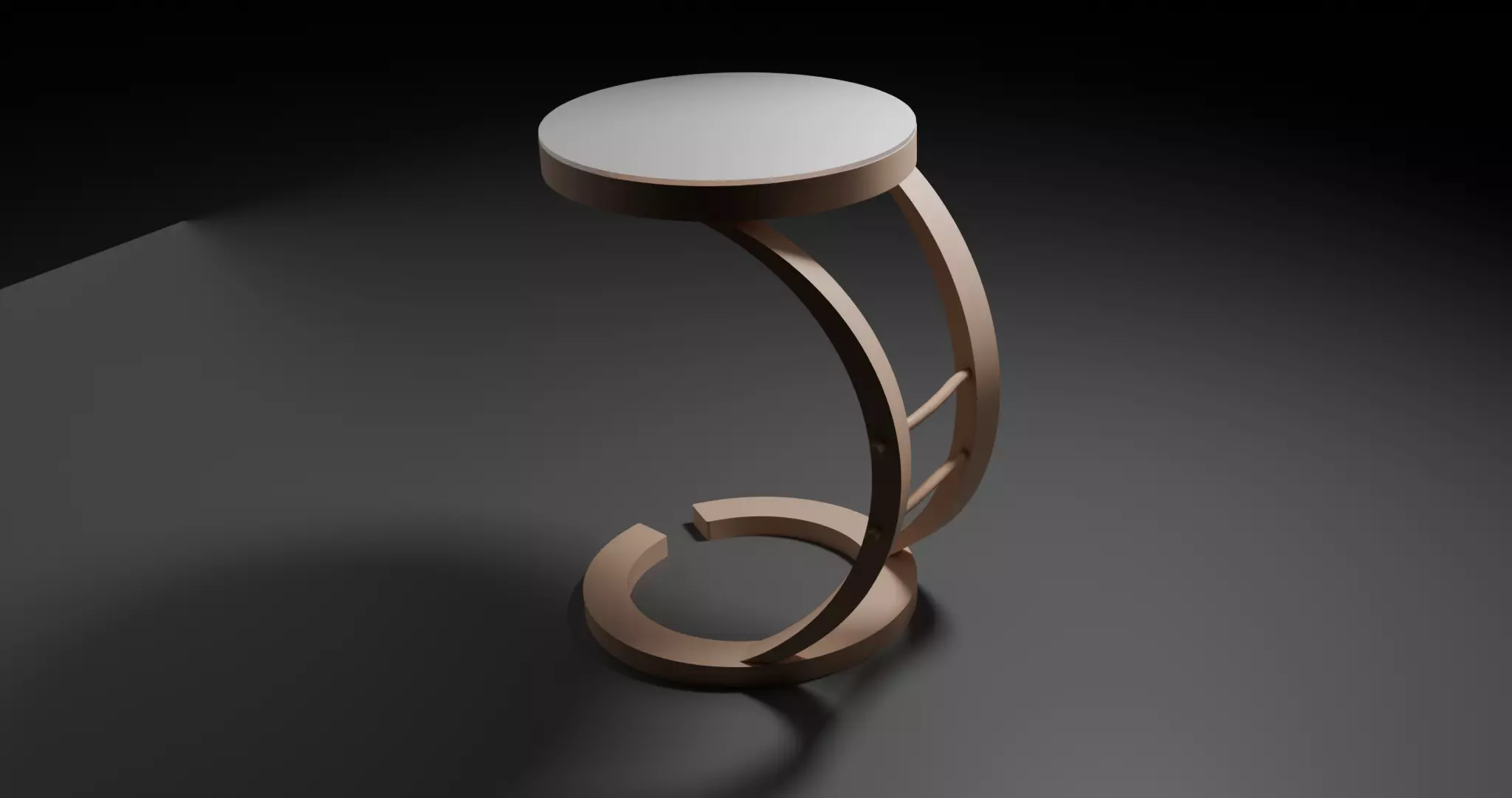 High Poly Wooden Side Table with Glass Top 3D Furniture Model Low-poly 3D model_0