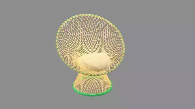 Rattan Exclusive Vintage Style Marius 12 Chair 3D Model