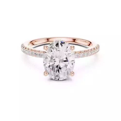 2CT Oval Cut Diamond Hidden Halo Wedding Ring 3DM STL Video