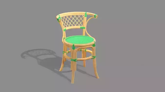 Rattan Exclusive Vintage Style Marius 13 Chair 3D Model