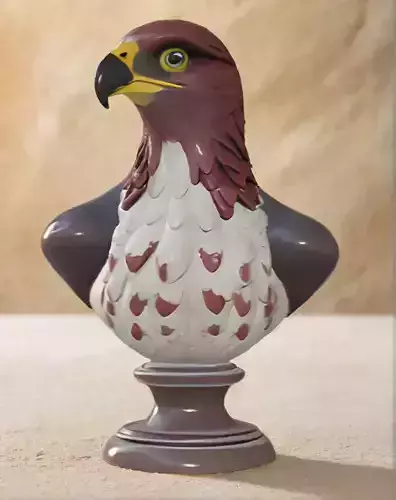 Falcon Head Bust 3D Model - STL Printable Bird of Prey