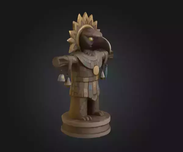 Bird Warrior Statue Low-poly 3D model