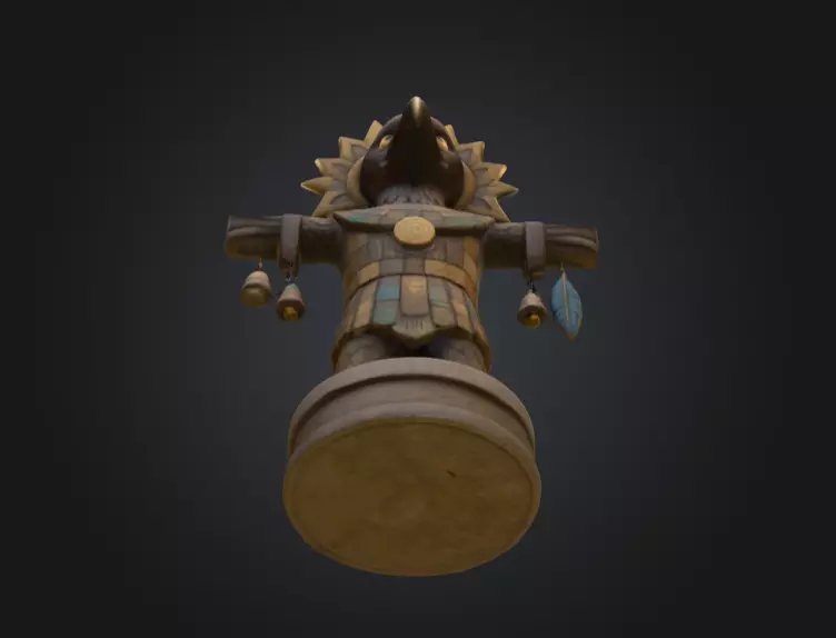 Bird Warrior Statue Low-poly 3D model_14