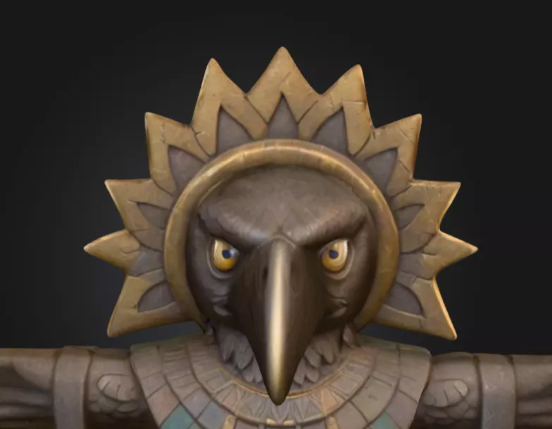 Bird Warrior Statue Low-poly 3D model_18