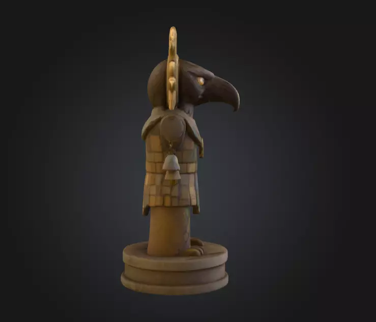 Bird Warrior Statue Low-poly 3D model_3