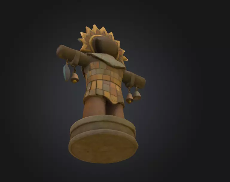 Bird Warrior Statue Low-poly 3D model_15