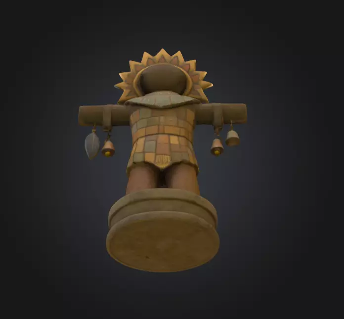 Bird Warrior Statue Low-poly 3D model_16
