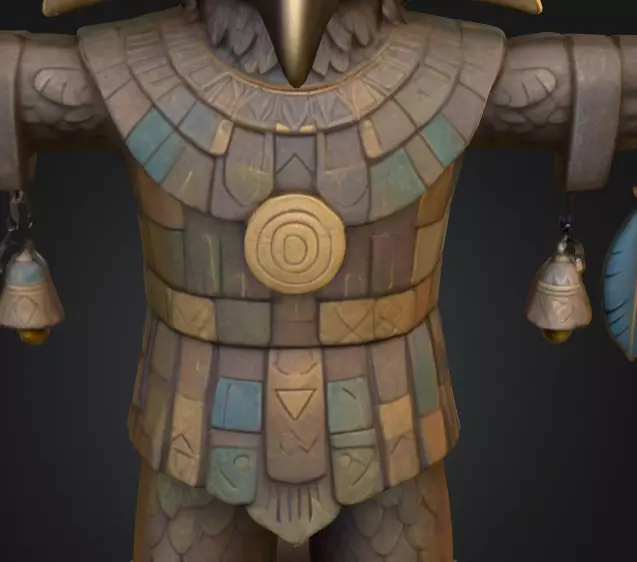 Bird Warrior Statue Low-poly 3D model_17