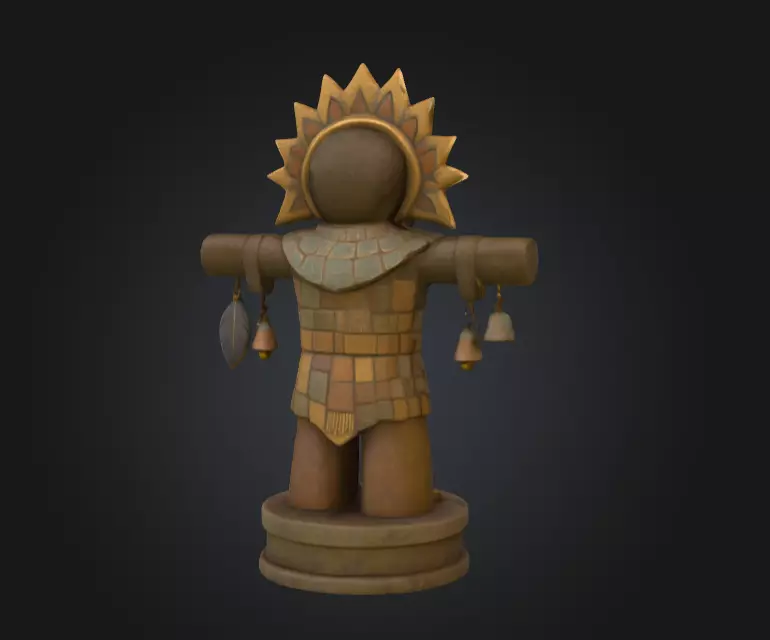 Bird Warrior Statue Low-poly 3D model_5