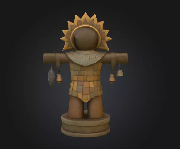Bird Warrior Statue Low-poly 3D model_6