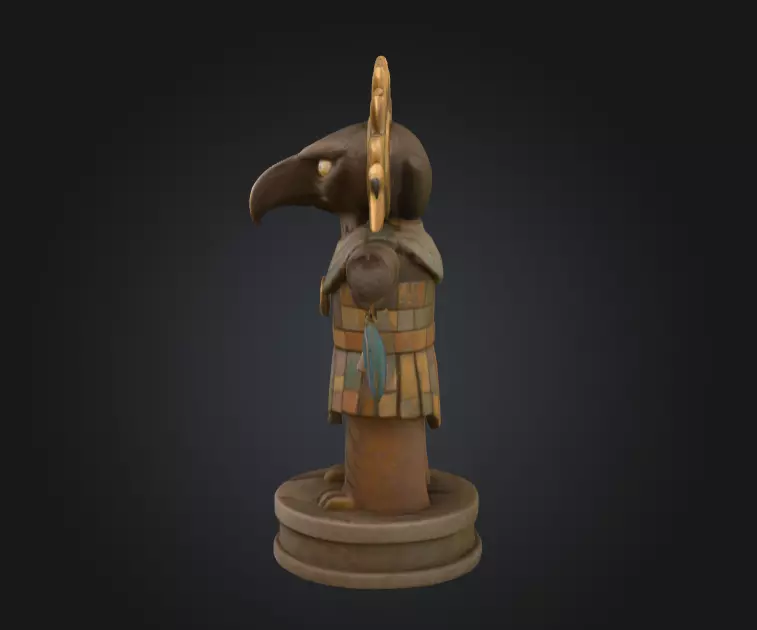 Bird Warrior Statue Low-poly 3D model_7