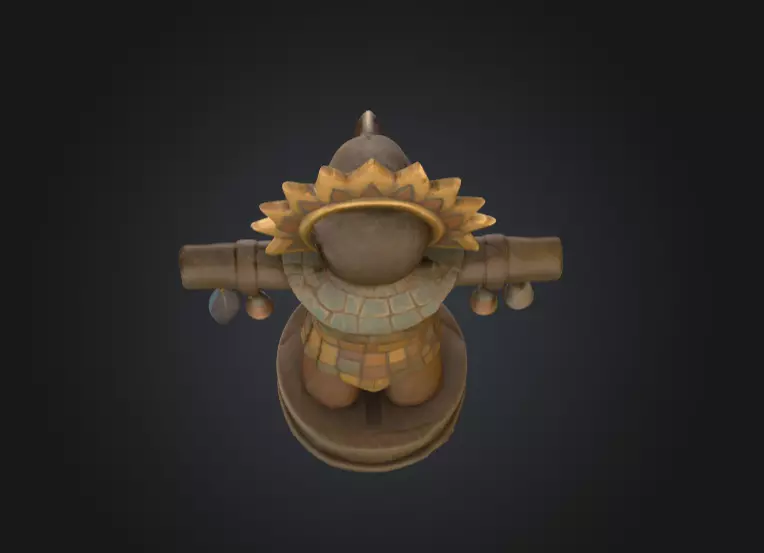Bird Warrior Statue Low-poly 3D model_10