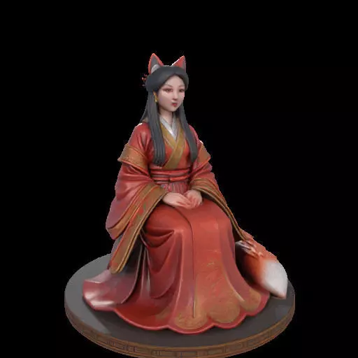 2154  Fox Spirit Woman in Pu Song Ling Style  magic 3D print model_8
