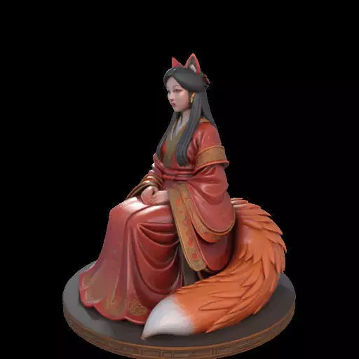 2154  Fox Spirit Woman in Pu Song Ling Style  magic 3D print model_29