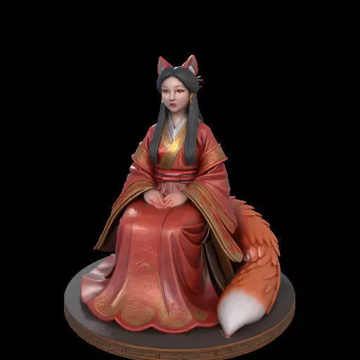 2154  Fox Spirit Woman in Pu Song Ling Style  magic 3D print model_32