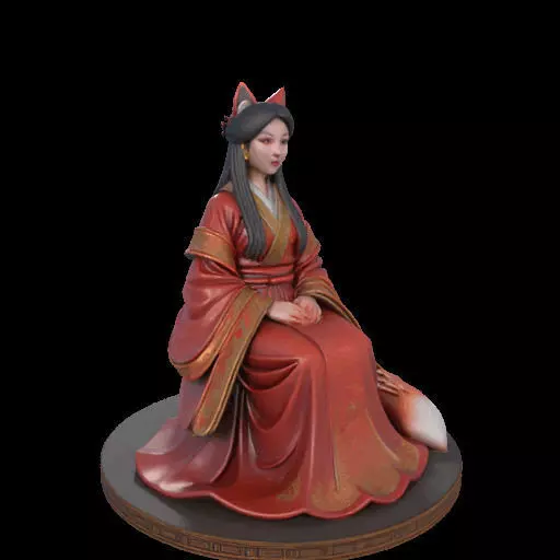 2154  Fox Spirit Woman in Pu Song Ling Style  magic 3D print model_9
