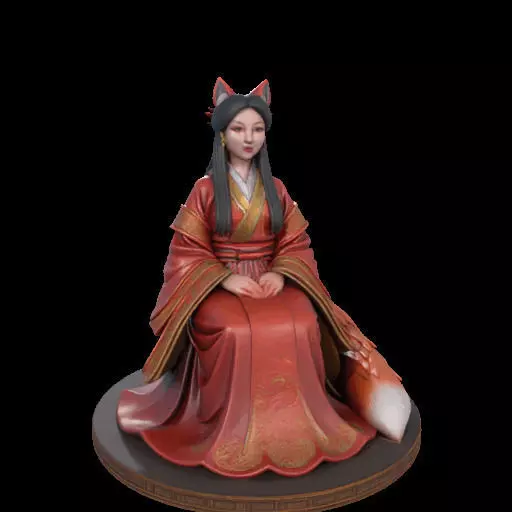 2154  Fox Spirit Woman in Pu Song Ling Style  magic 3D print model_35