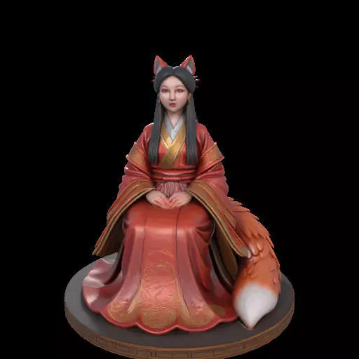 2154  Fox Spirit Woman in Pu Song Ling Style  magic 3D print model_33