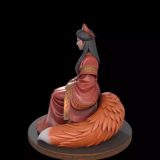 2154  Fox Spirit Woman in Pu Song Ling Style  magic 3D print model_6